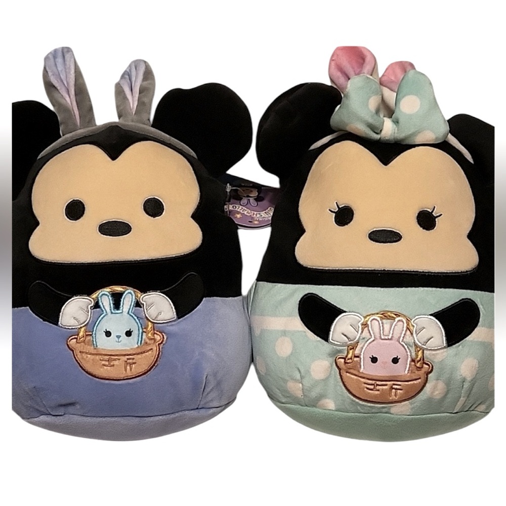 Squishmallow Easter Mickey and Minnie Mouse Plush Set - 8 inch - Brand New